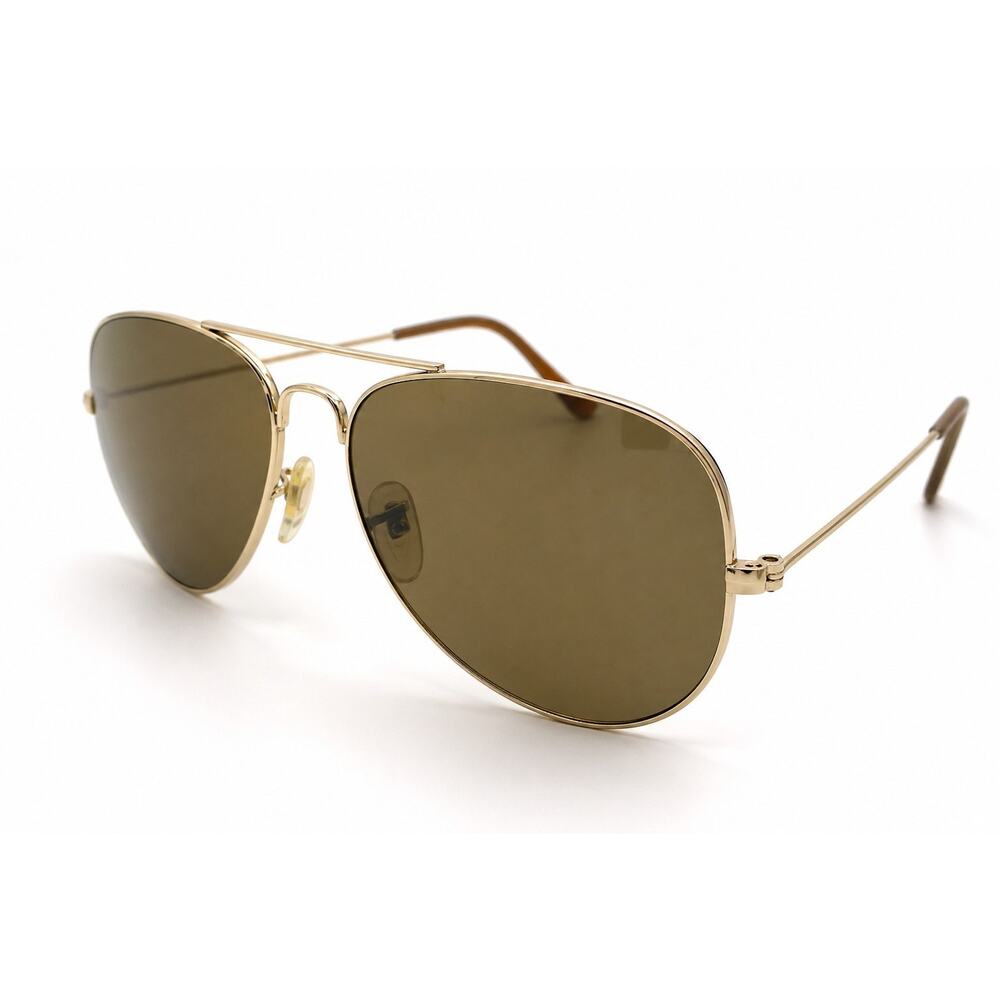 Vtg Merit Cigarettes Aviator Sunglasses Gold Frame Brown Lens 53mm